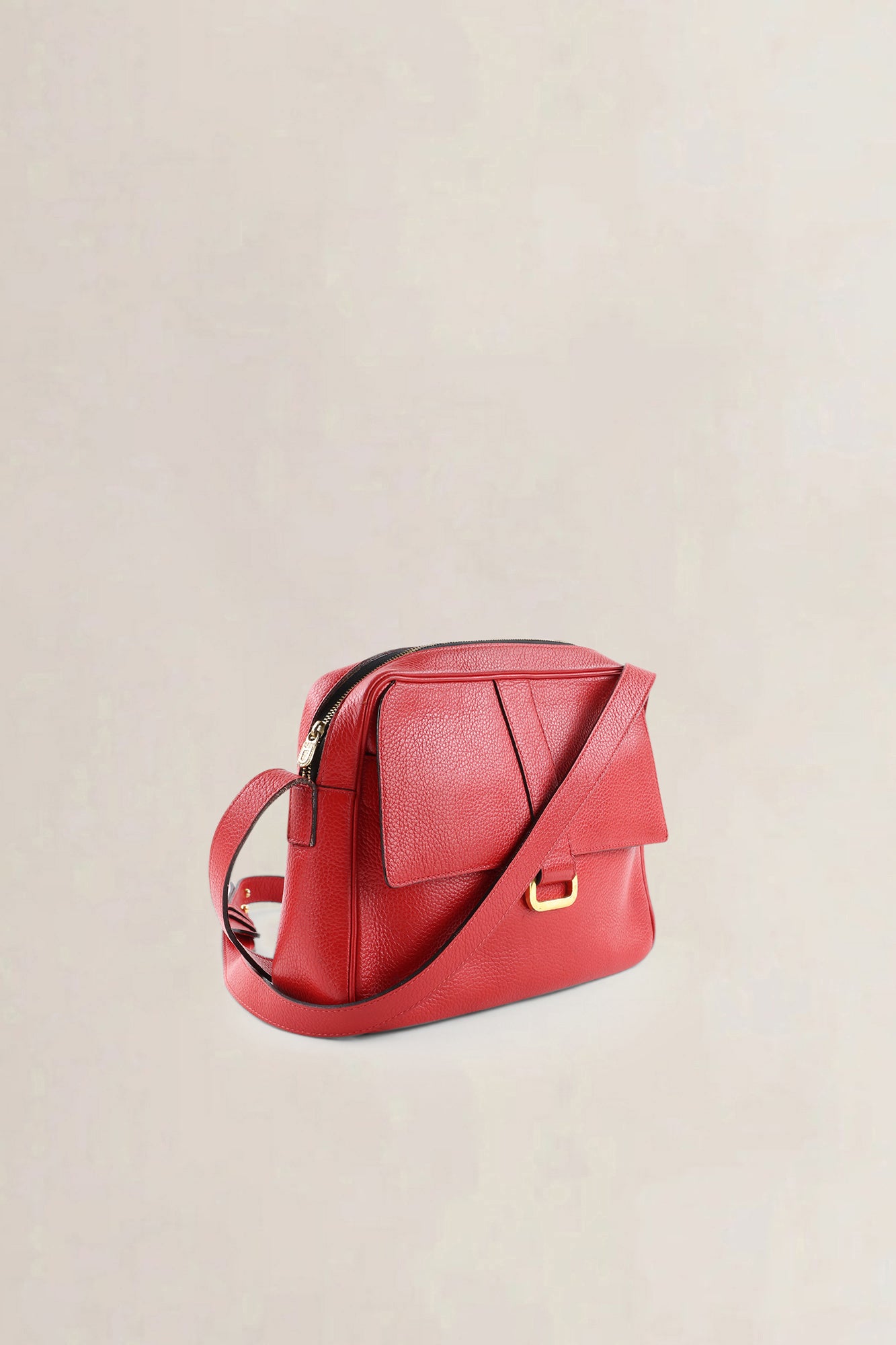 Delvaux Red Jumping Calf Leather Crossbody Bag