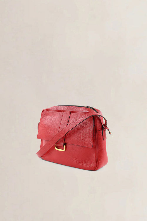 Delvaux Red Jumping Calf Leather Crossbody Bag