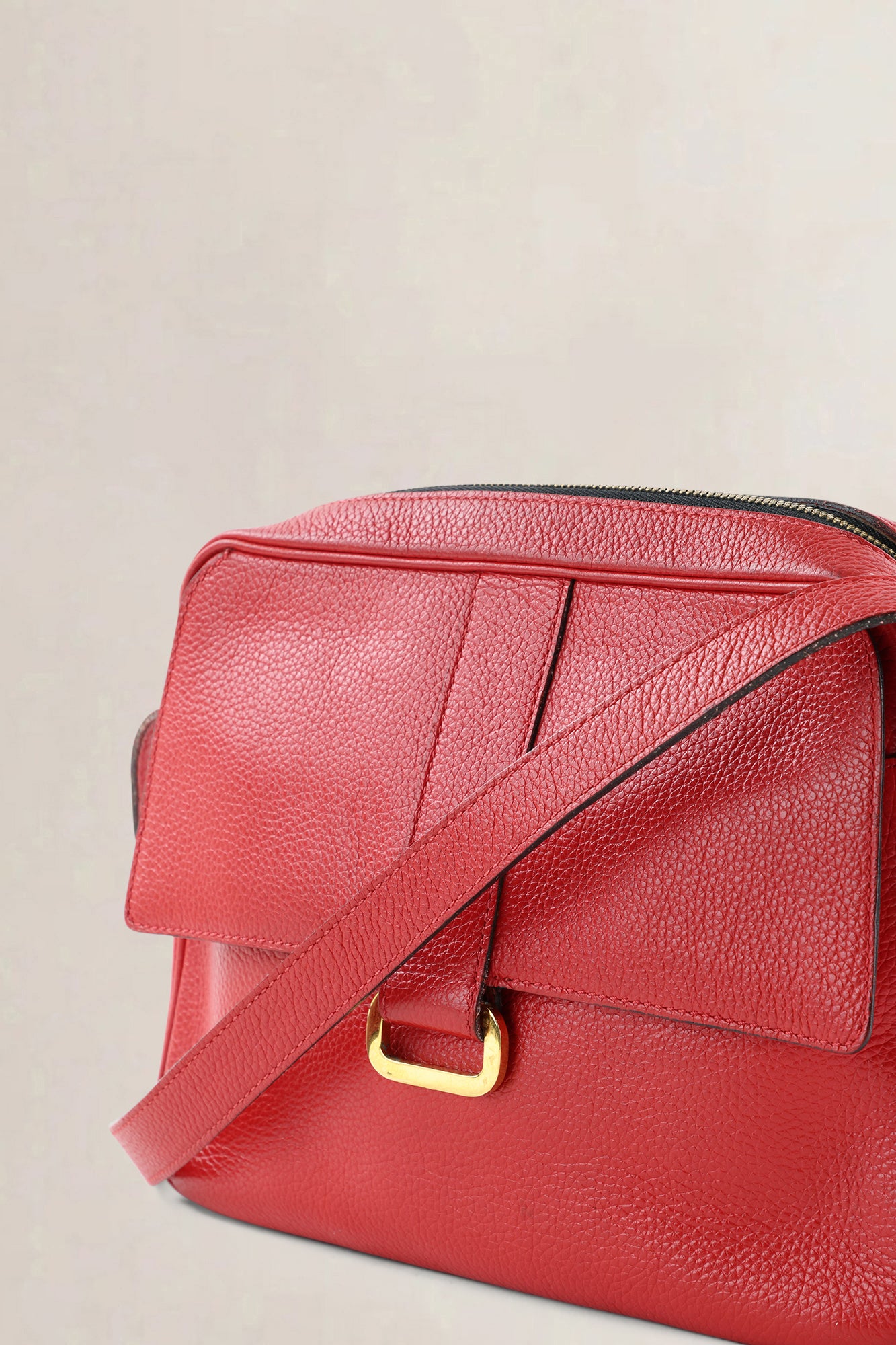 Delvaux Red Jumping Calf Leather Crossbody Bag