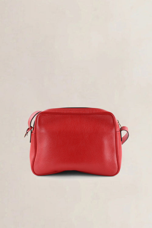 Delvaux Red Jumping Calf Leather Crossbody Bag