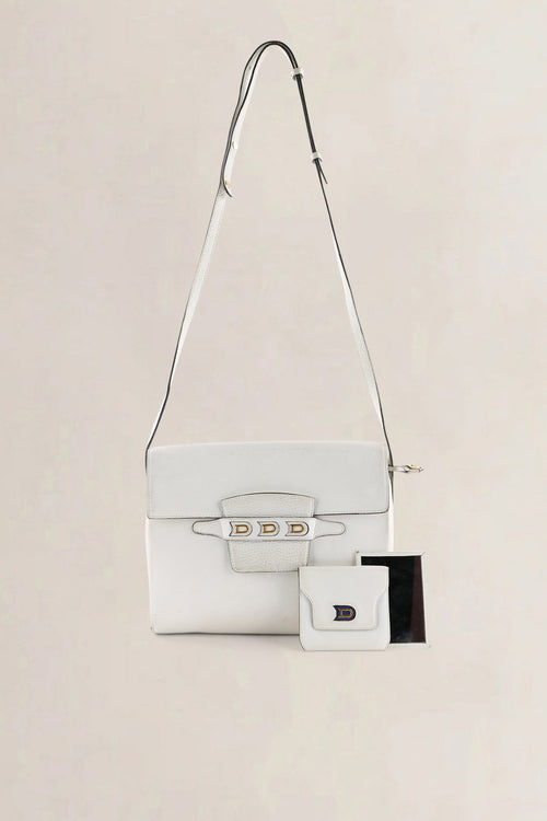 Delvaux White Jumping Calf Leather Frimaire Crossbody Bag