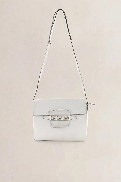 Delvaux White Jumping Calf Leather Frimaire Crossbody Bag