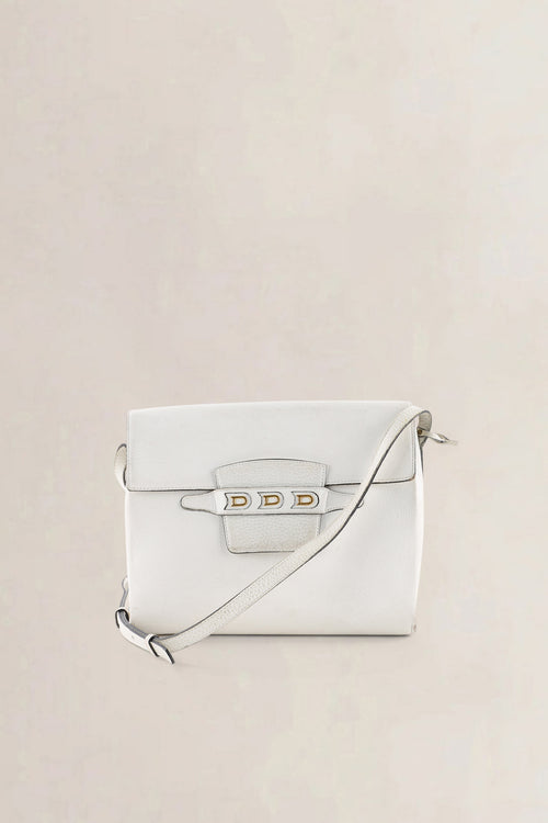 Delvaux White Jumping Calf Leather Frimaire Crossbody Bag