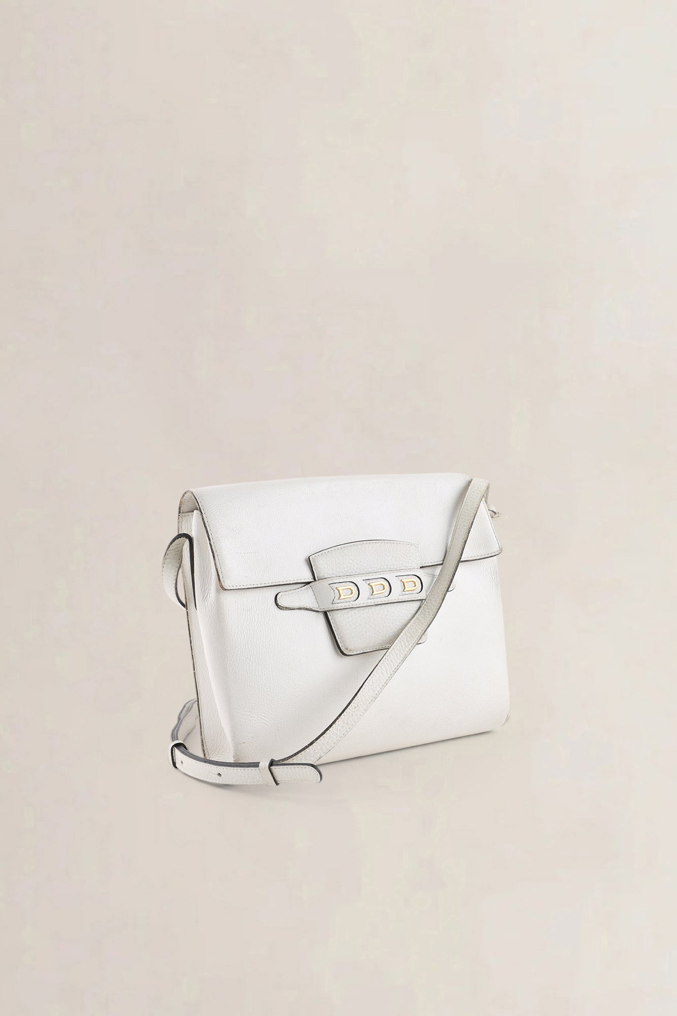 Delvaux White Jumping Calf Leather Frimaire Crossbody Bag