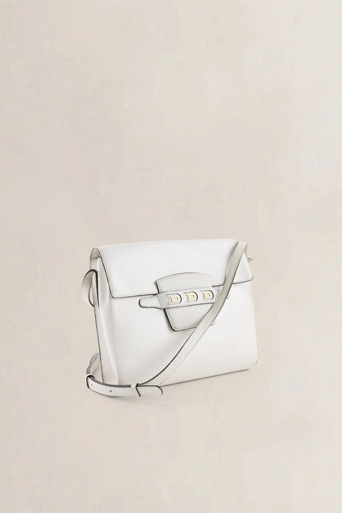 Delvaux White Jumping Calf Leather Frimaire Crossbody Bag