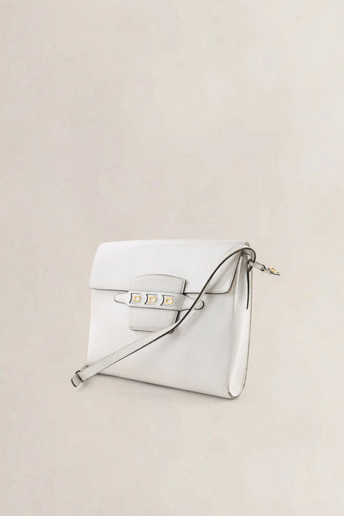 Delvaux White Jumping Calf Leather Frimaire Crossbody Bag