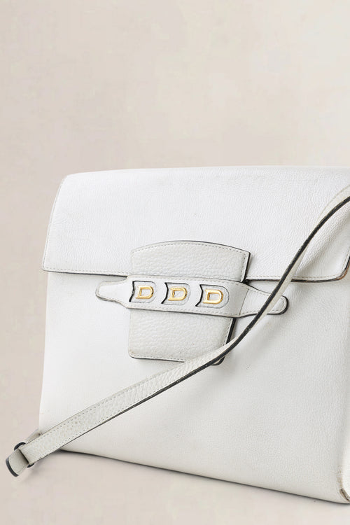 Delvaux White Jumping Calf Leather Frimaire Crossbody Bag