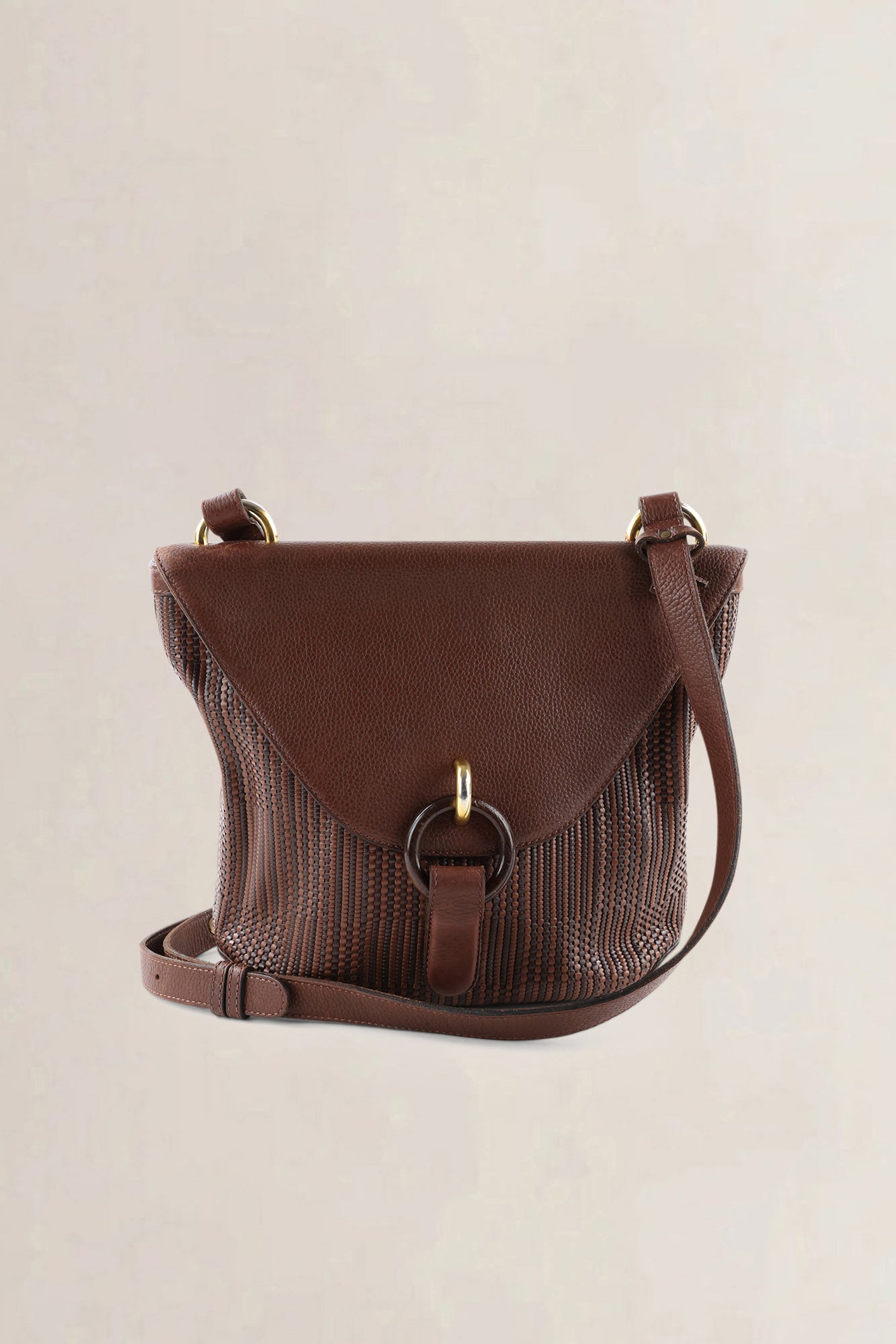 Delvaux Brown Toile de Cuir Mimosa Crossbody Bag
