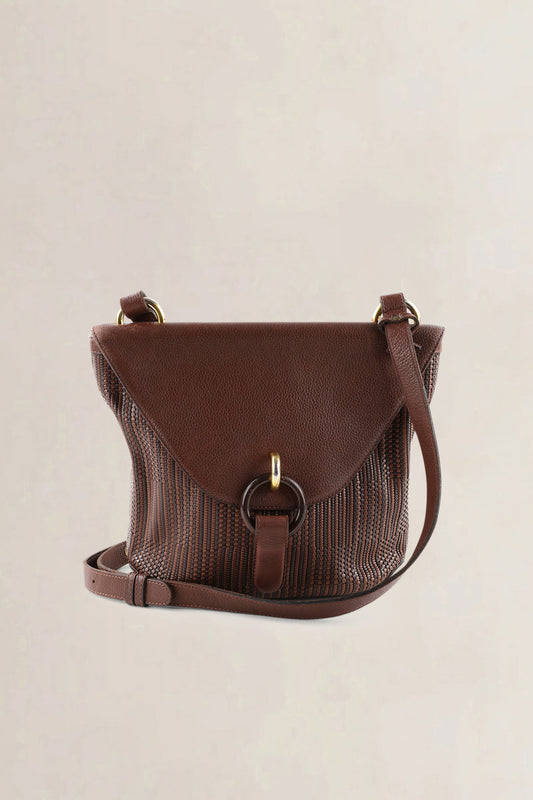 Delvaux Brown Toile de Cuir Mimosa Crossbody Bag