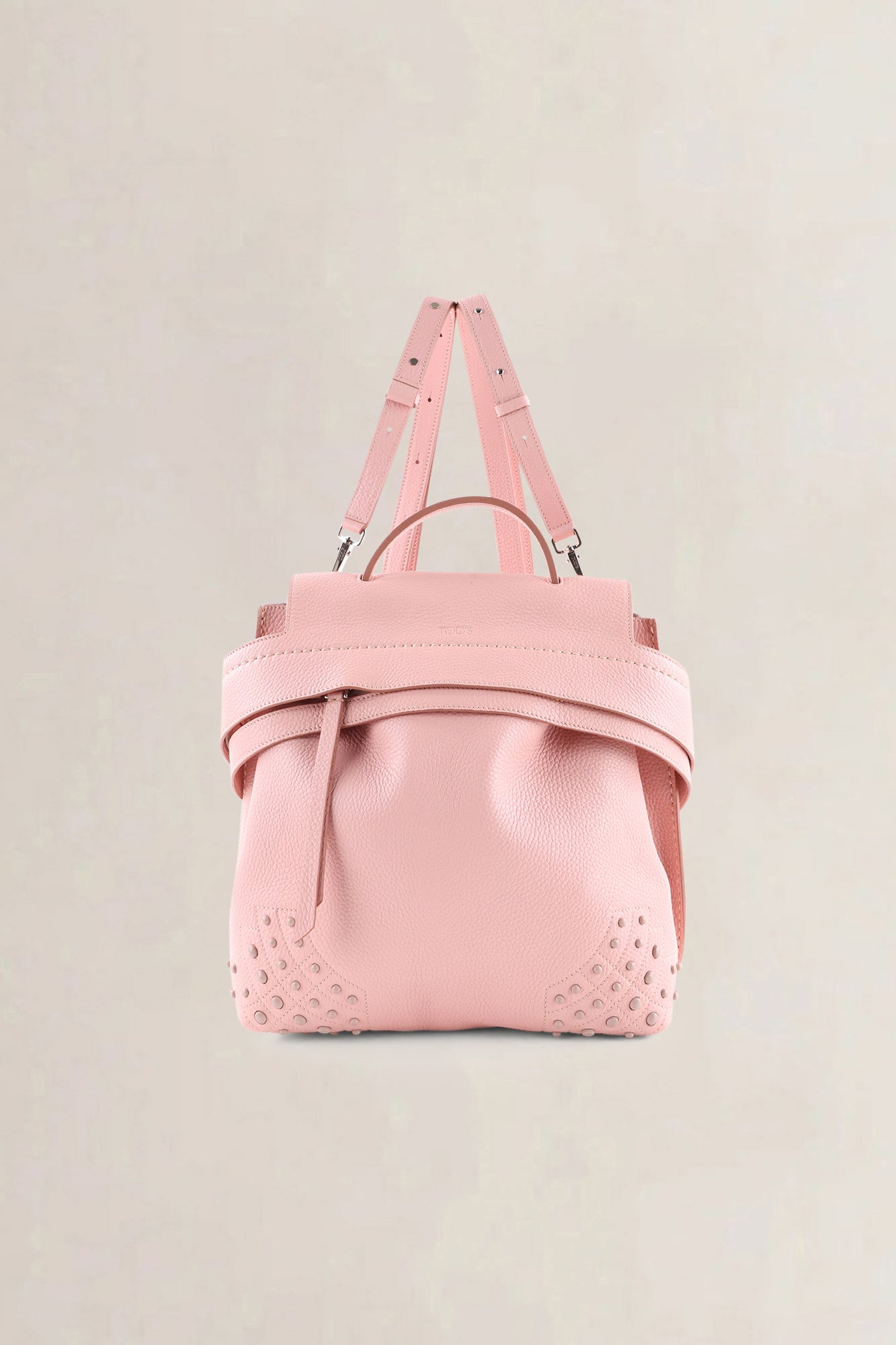 Tod's Pink Wave Leather Backpack