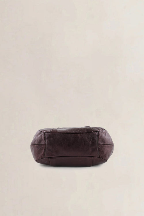 Prada Metallic Purple Leather Top Handle Bag
