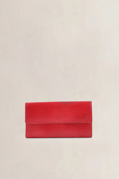 Louis Vuitton Red Epi Leather Portresor International Long Wallet