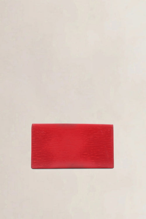 Louis Vuitton Red Epi Leather Portresor International Long Wallet
