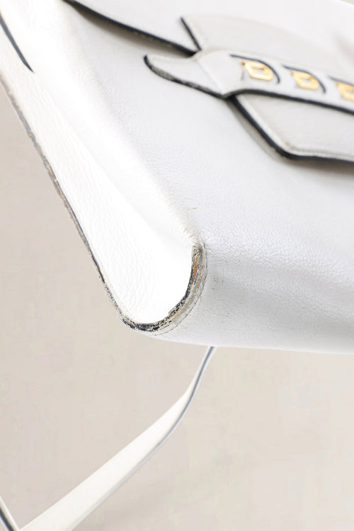 Delvaux White Jumping Calf Leather Frimaire Crossbody Bag