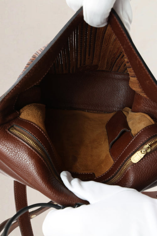 Delvaux Brown Toile de Cuir Mimosa Crossbody Bag