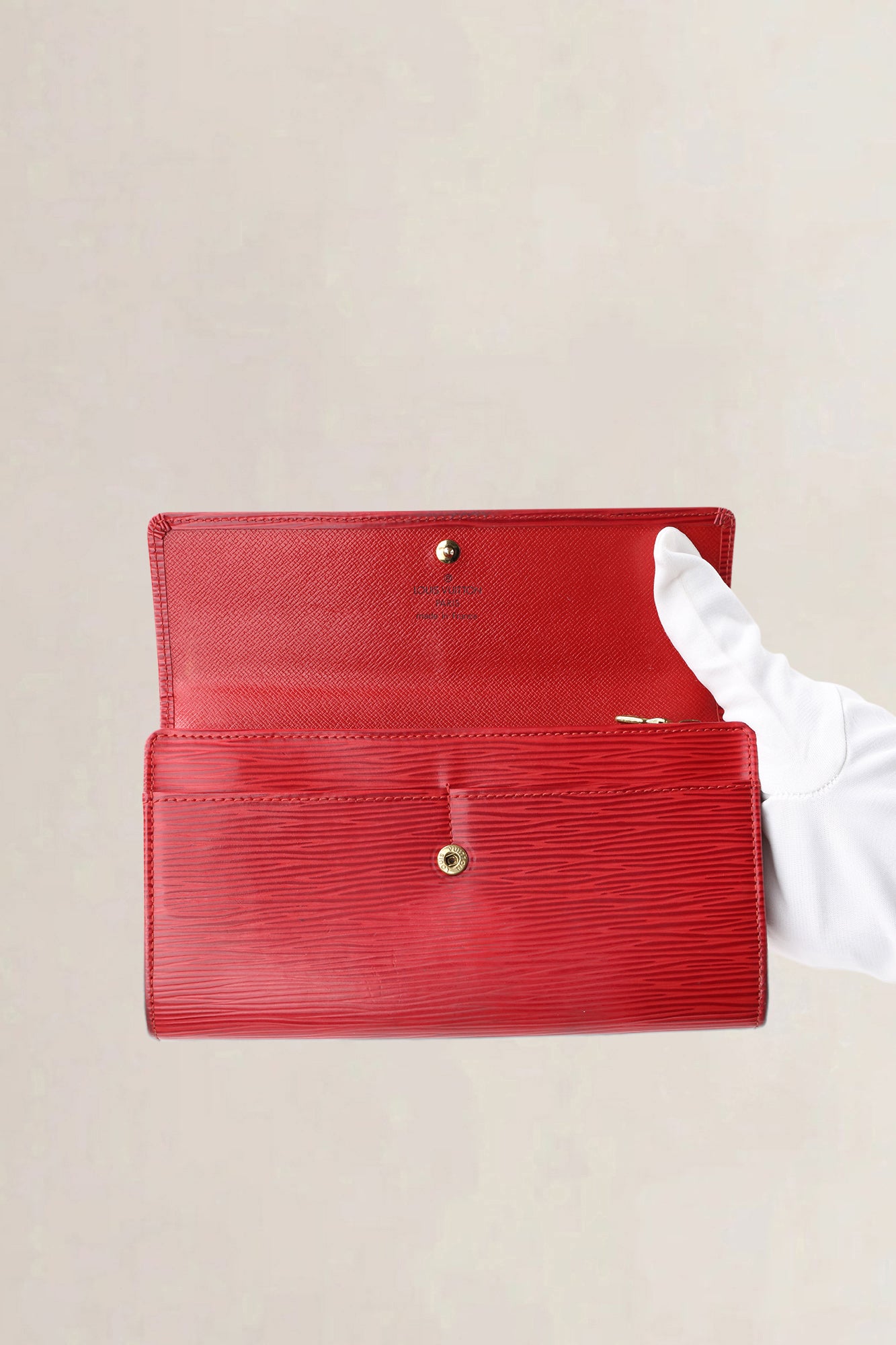 Louis Vuitton Red Epi Leather Portresor International Long Wallet
