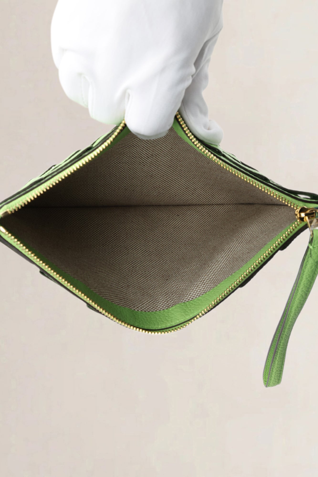 Delvaux Green Taurillon Leather Arsenal Pochette