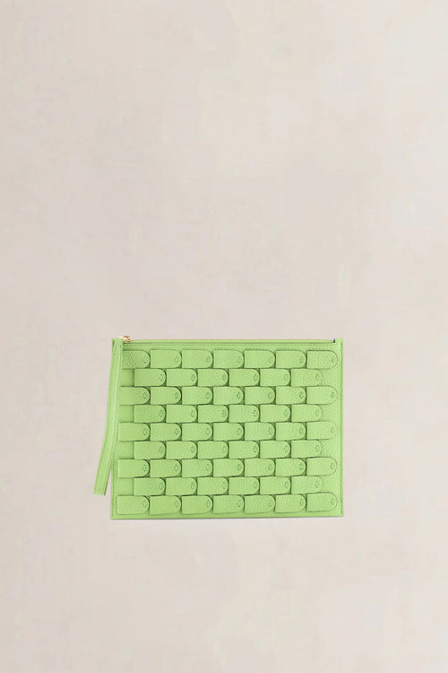 Delvaux Green Taurillon Leather Arsenal Pochette
