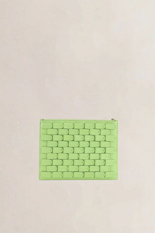 Delvaux Green Taurillon Leather Arsenal Pochette