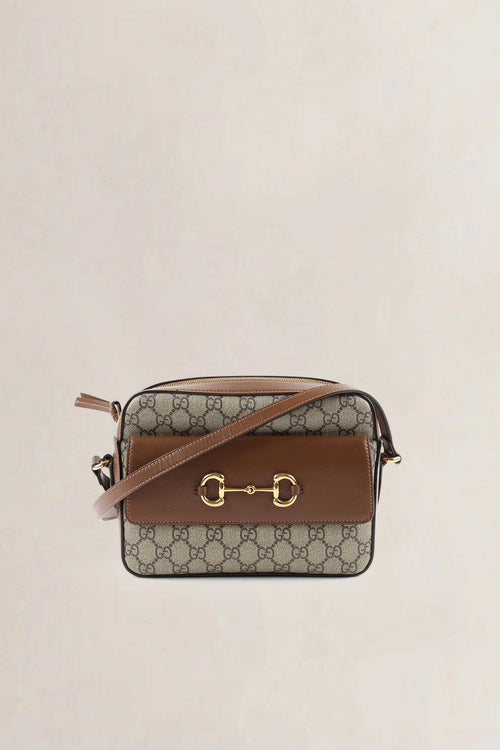 Gucci Beige Leather Horsebit 1955 Medium Crossbody Bag