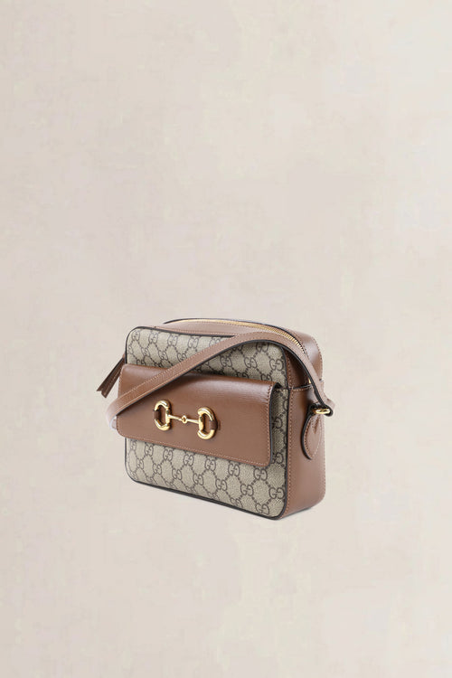 Gucci Beige Leather Horsebit 1955 Medium Crossbody Bag