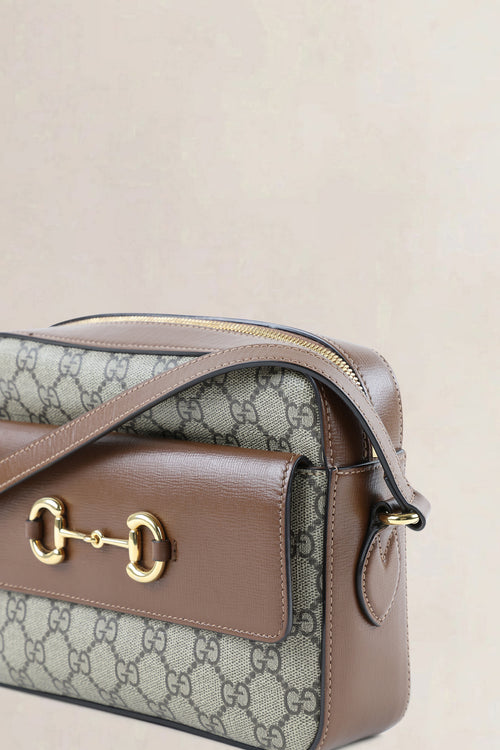 Gucci Beige Leather Horsebit 1955 Medium Crossbody Bag