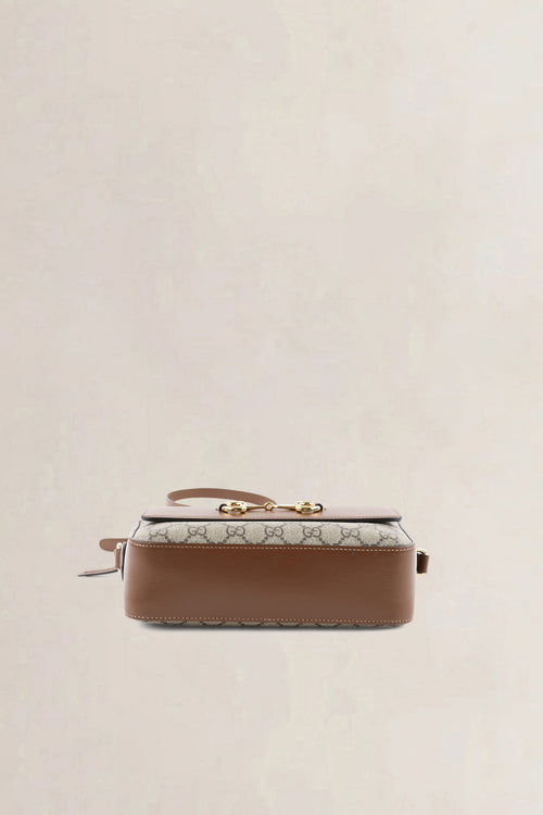 Gucci Beige Leather Horsebit 1955 Medium Crossbody Bag
