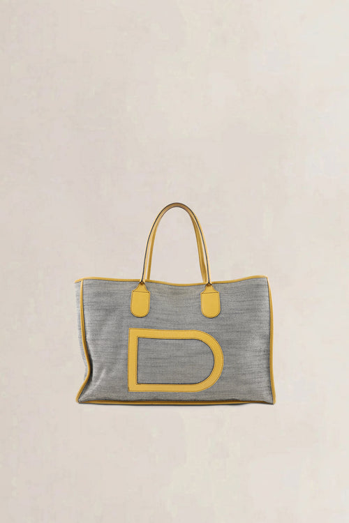 Delvaux Grey/Yellow Taxi Shoulder Bag