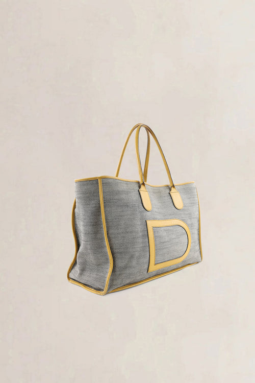 Delvaux Grey/Yellow Taxi Shoulder Bag