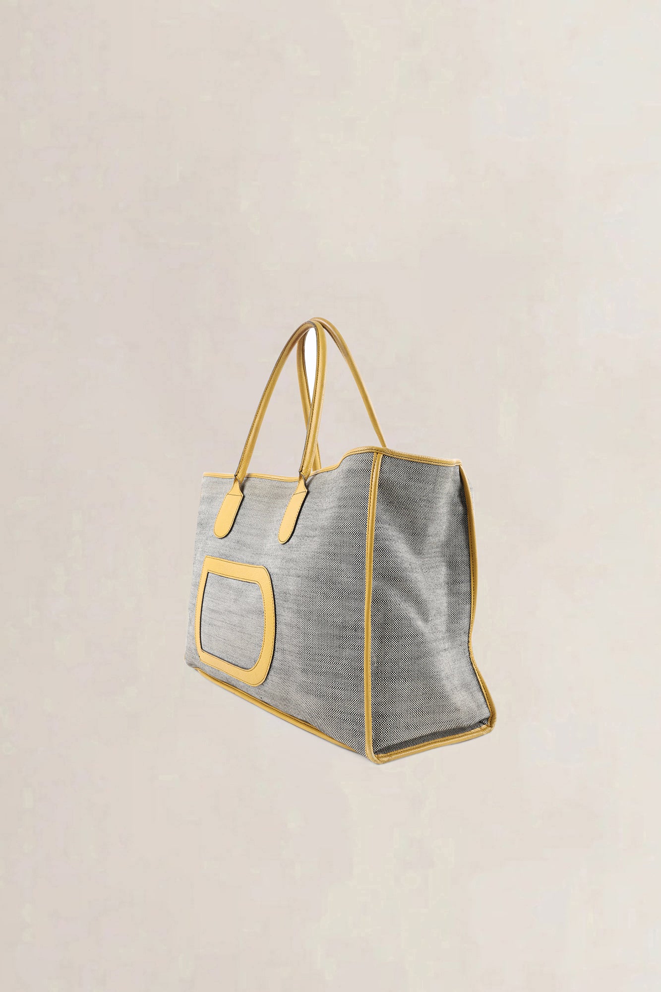 Delvaux Grey/Yellow Taxi Shoulder Bag