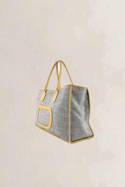 Delvaux Grey/Yellow Taxi Shoulder Bag