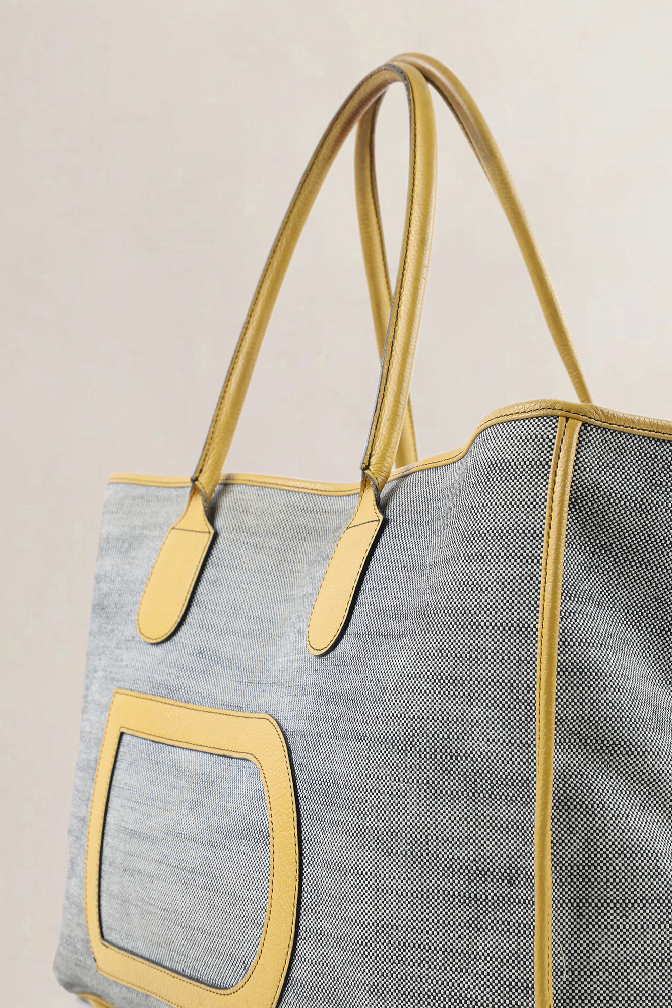 Delvaux Grey/Yellow Taxi Shoulder Bag