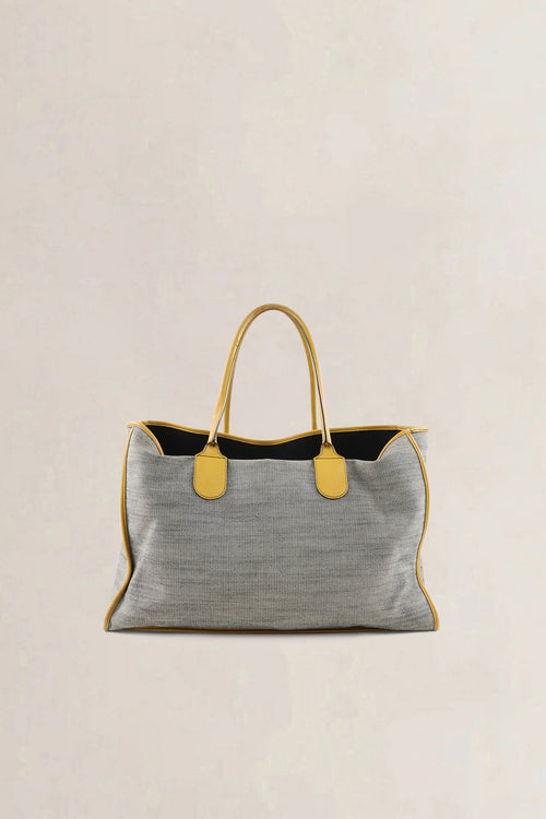 Delvaux Grey/Yellow Taxi Shoulder Bag