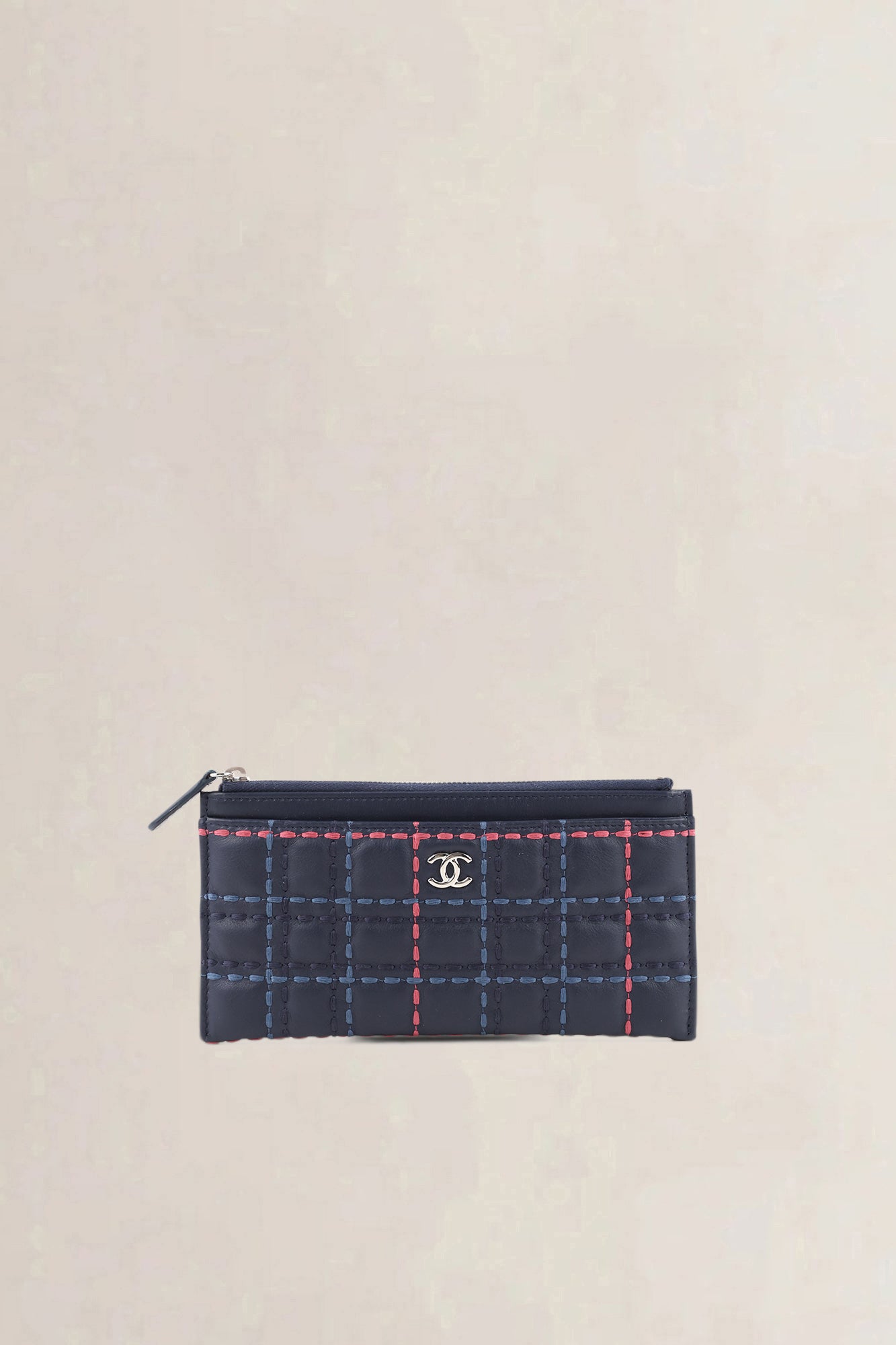 Chanel Blue Quilted Lambskin Long Wallet