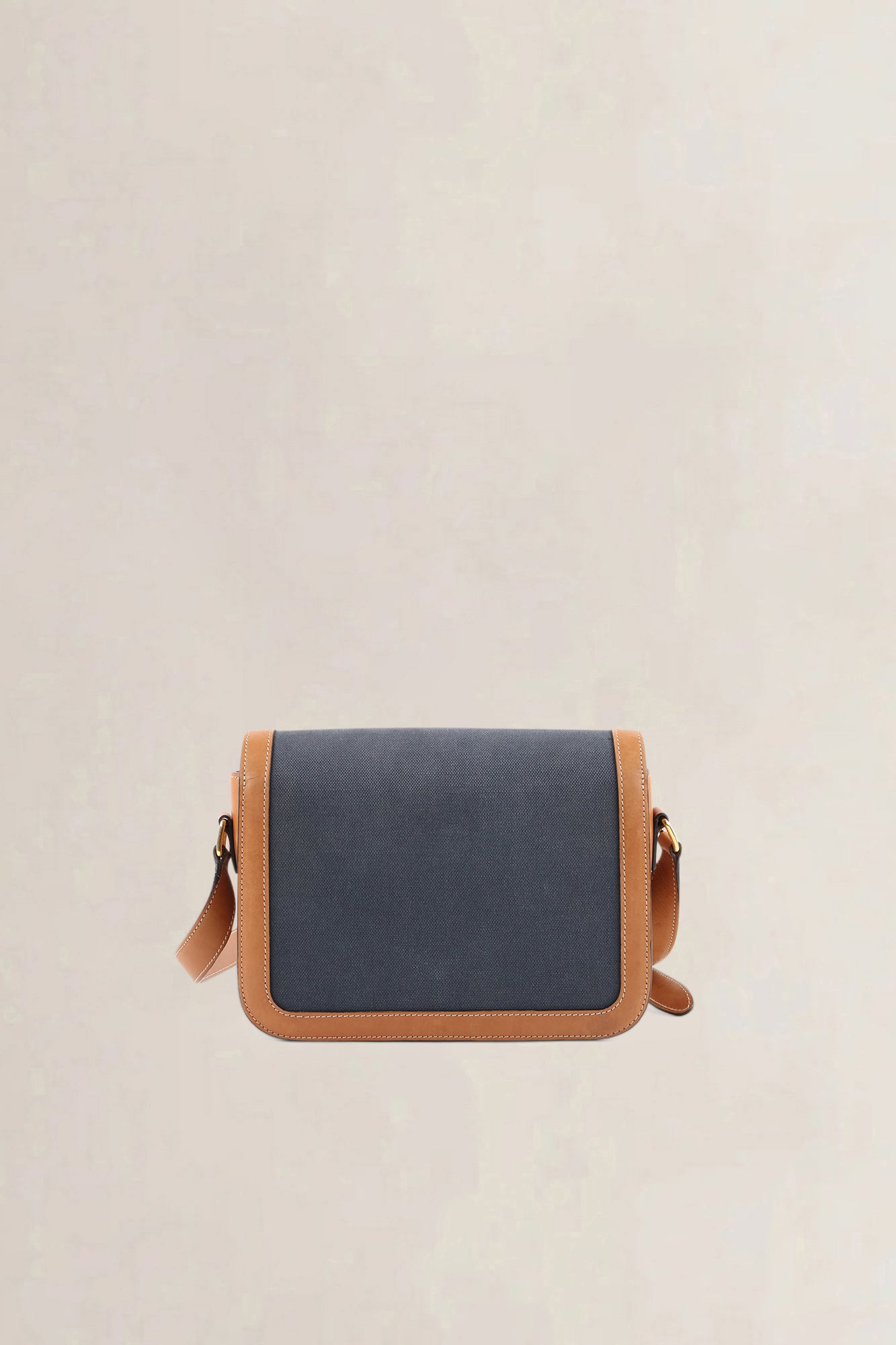 Céline Brown/Navy Leather/Canvas Medium Triomphe Crossbody Bag