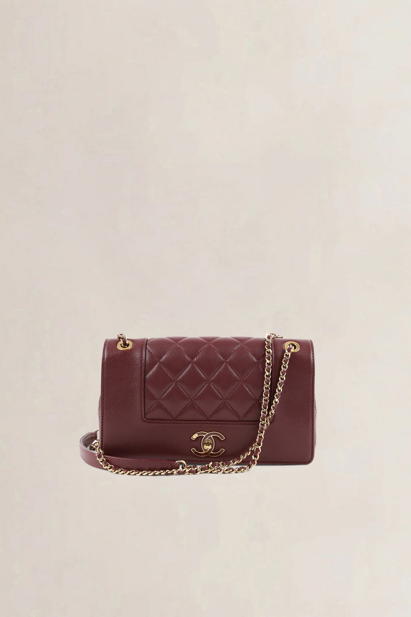 Chanel Burgundy Quilted Lambskin Mademoiselle Shoulder Bag