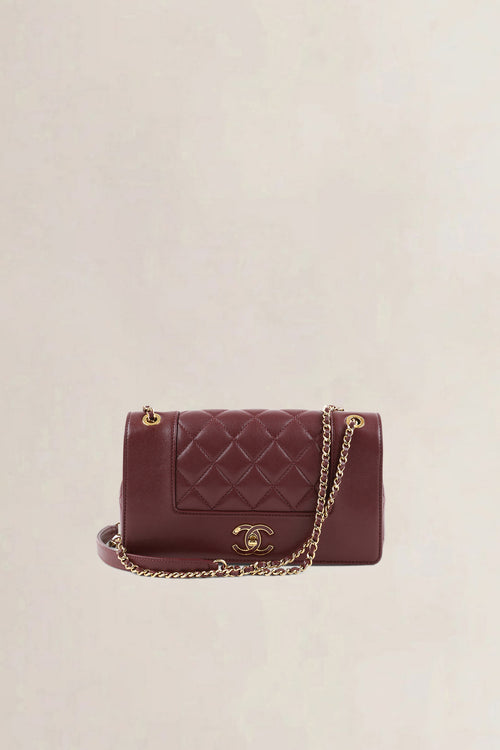 Chanel Burgundy Quilted Lambskin Mademoiselle Shoulder Bag