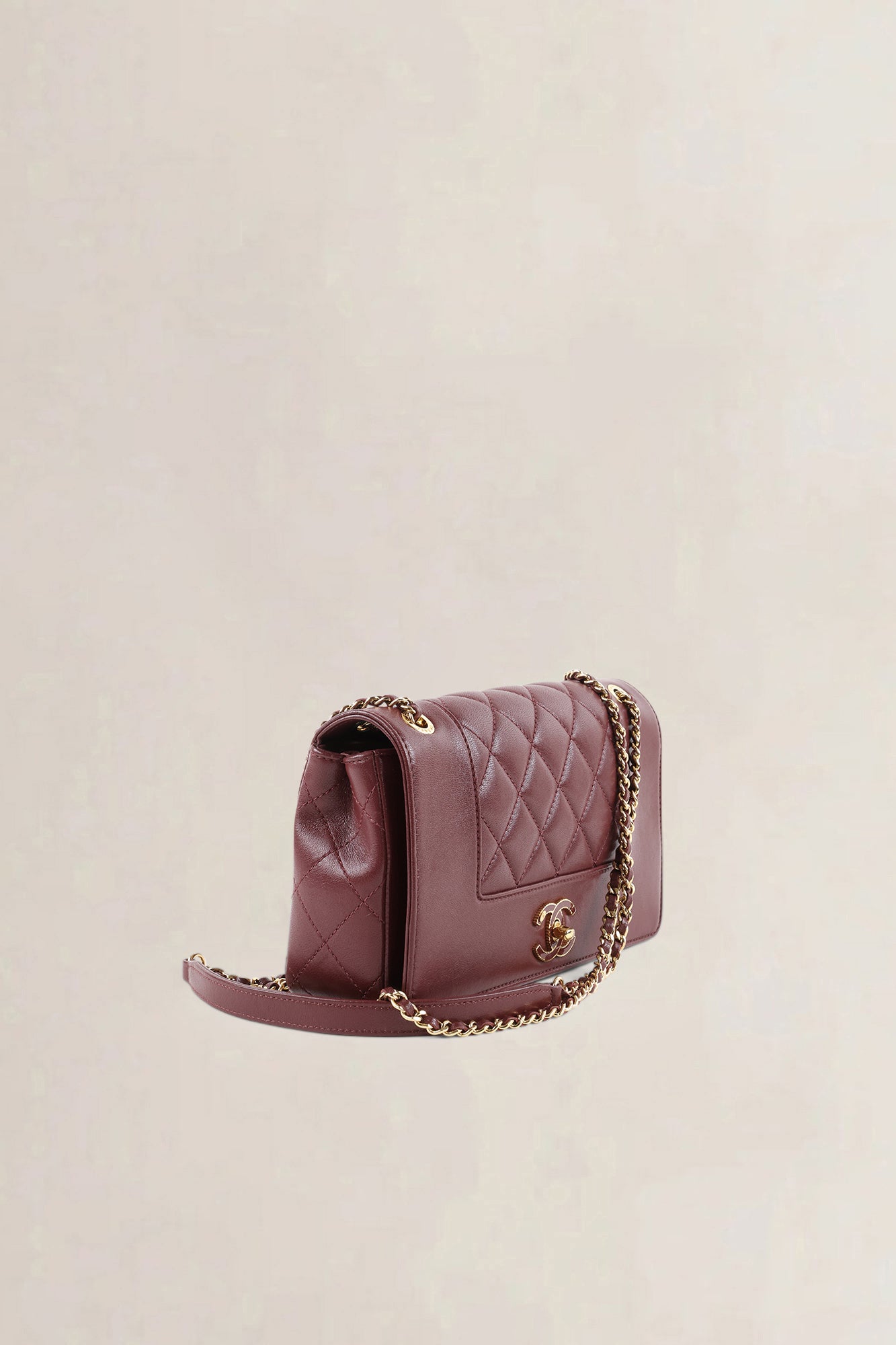 Chanel Burgundy Quilted Lambskin Mademoiselle Shoulder Bag