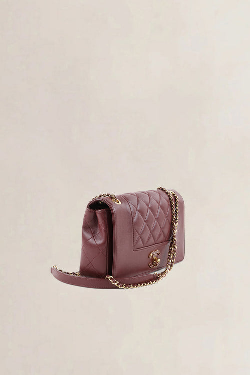Chanel Burgundy Quilted Lambskin Mademoiselle Shoulder Bag