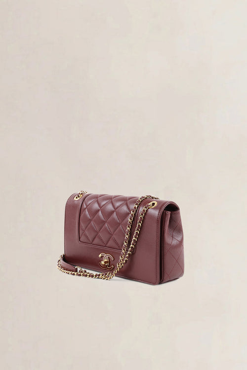 Chanel Burgundy Quilted Lambskin Mademoiselle Shoulder Bag
