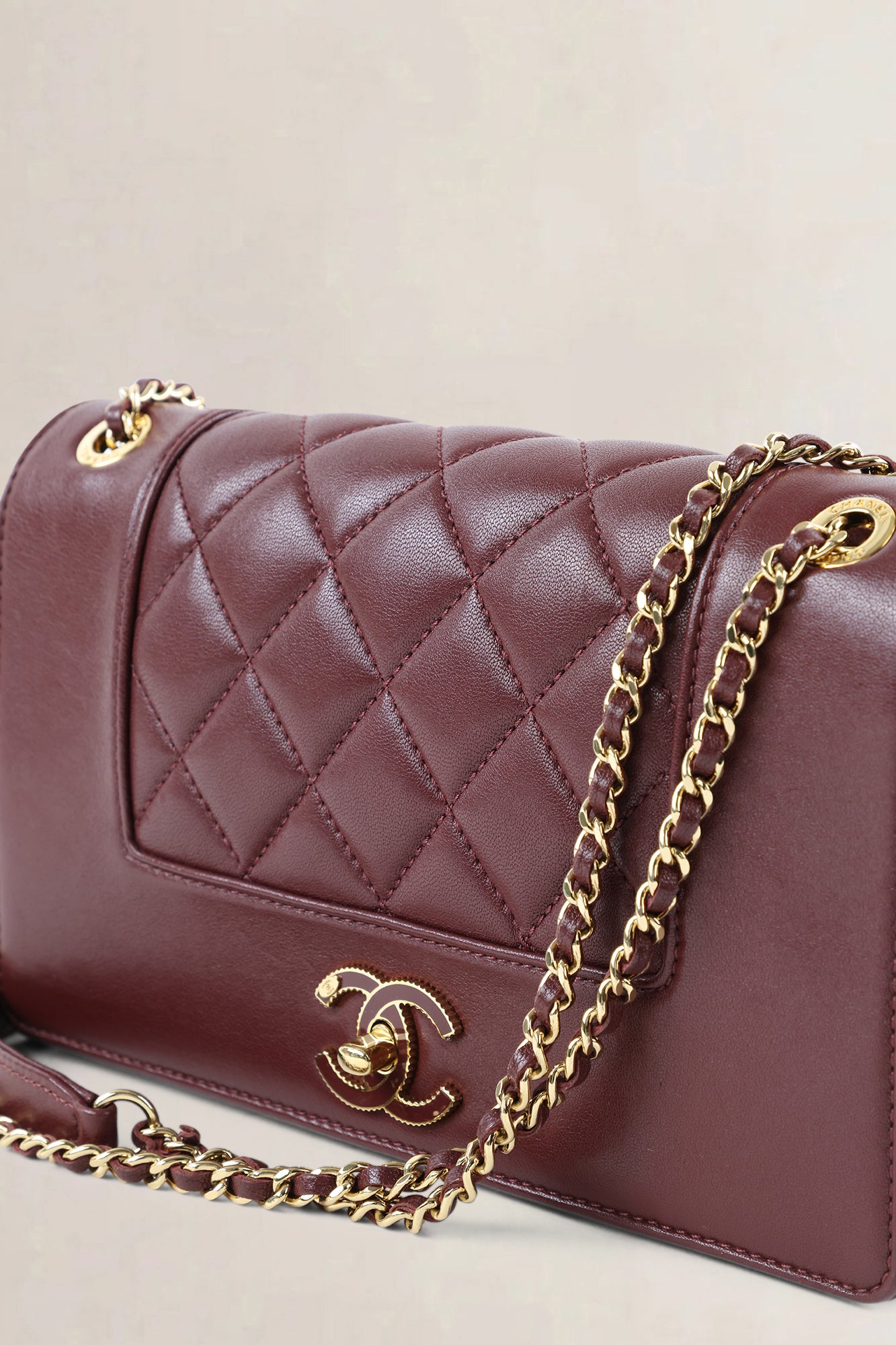 Chanel Burgundy Quilted Lambskin Mademoiselle Shoulder Bag