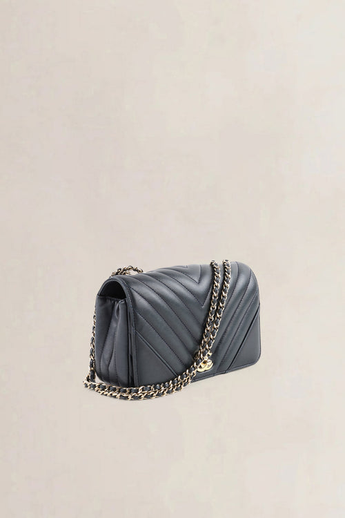 Chanel Blue Chevron Quilted Lambskin Mini Flap Crossbody Bag
