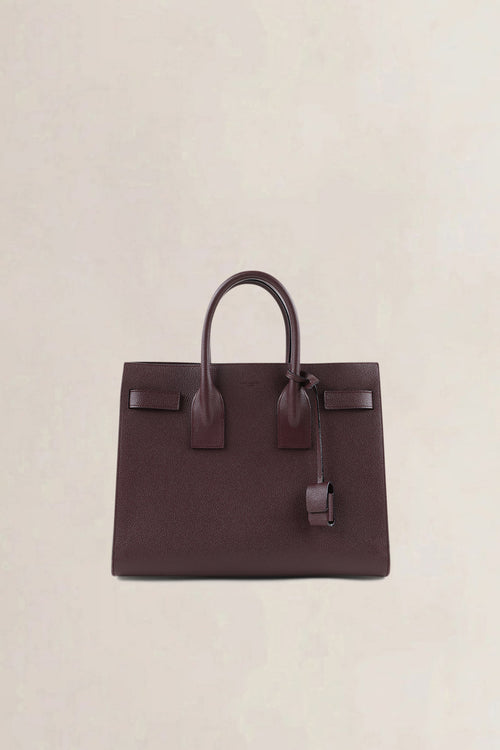 Saint Laurent Burgundy Sac de Jour Small Top Handle Bag