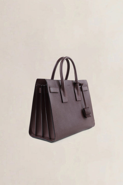 Saint Laurent Burgundy Sac de Jour Small Top Handle Bag
