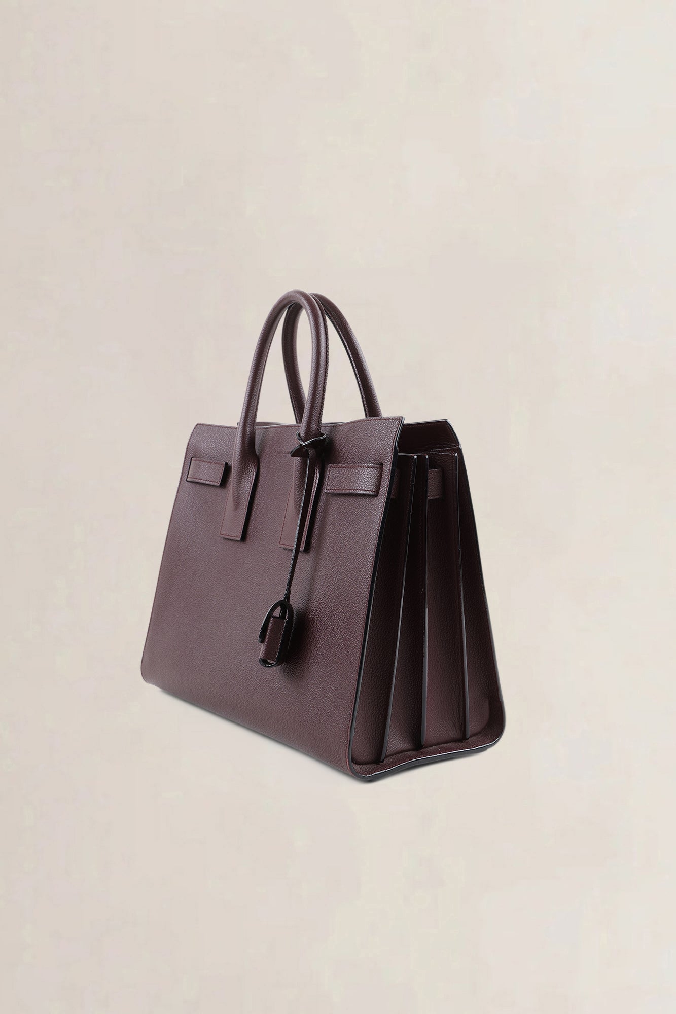 Saint Laurent Burgundy Sac de Jour Small Top Handle Bag