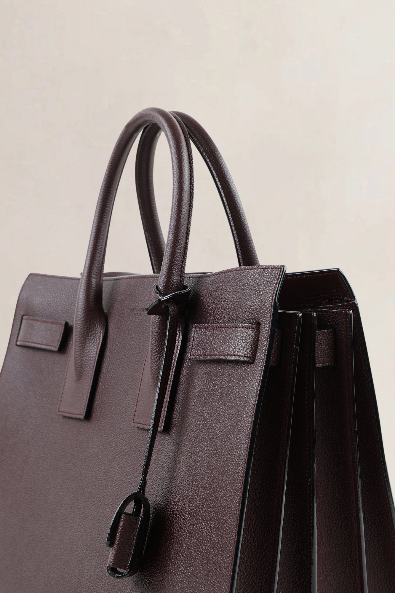 Saint Laurent Burgundy Sac de Jour Small Top Handle Bag