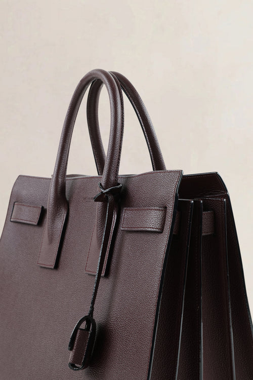 Saint Laurent Burgundy Sac de Jour Small Top Handle Bag