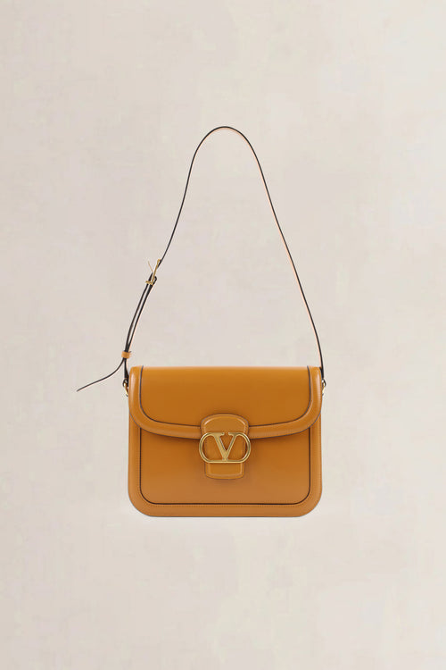 Valentino Garavani Camel Calfskin Leather 9TO5 Crossbody Bag