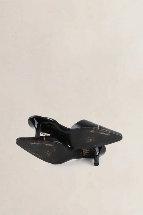 Chanel Two-Tone Slingback Kitten Heels