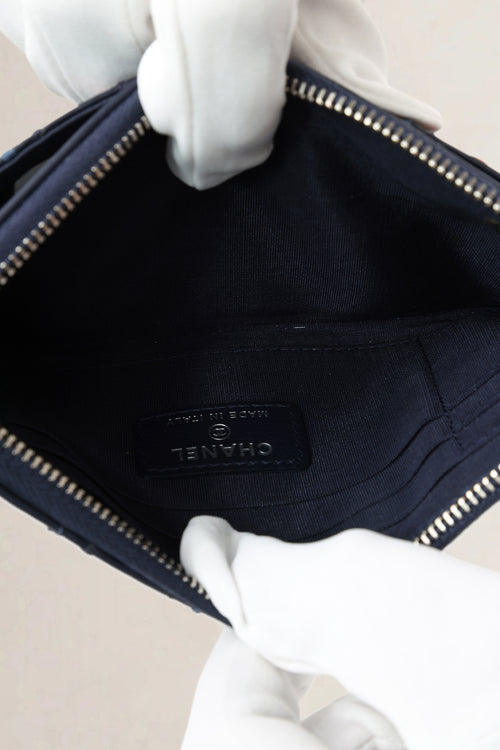 Chanel Blue Quilted Lambskin Long Wallet